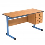 Lehrertisch, 130x65 cm (B/T), 76 cm hoch, Platte: Melamin, PU-Kante, 